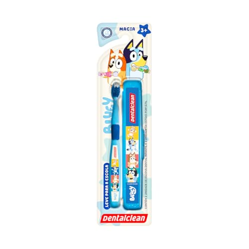Kit Escolar Escova De Dente Bluey Com Estojo - Dentalclean (Azul)