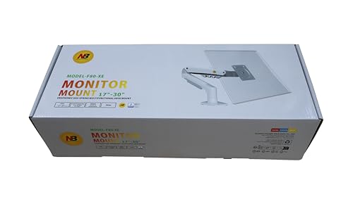 Image of TECVITY - F80 Multi Colours Gas-Struct Flexi Mount Desktop 17 inch to 30 inch Monitor Arm (White)