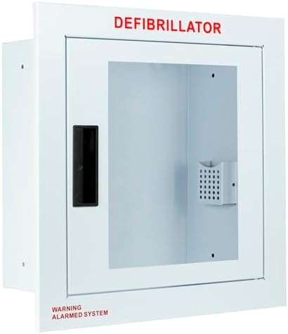 Fully Recessed, Nonalarmed AED Cabinet, Large. Fits All Defibrillators on The Market. Measures 16" H x 17" L x .33" D. Essential Storage for Indoor AEDs.