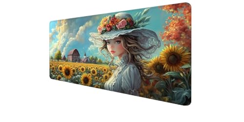 Tapis de souris gaming XXL antidérapant pour PC avec bords cousus