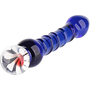 Beauty7 19,5 cm volledig glas echte dong dildo (230 g) volledig glas G-spot stimulatie anale butt plug – kleur: blauw – 004