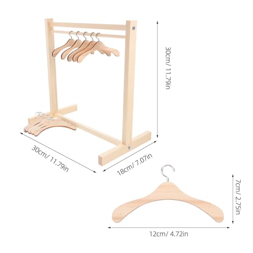 Perchero para ropa de muñecas portátil con perchas mini organizadoras 2