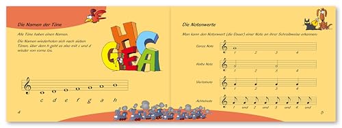 Voggy´s Notenheft für Kinder und Musikschule: Notenblock / Blanko Notenblock / 4 Notensysteme pro Seite / starkes Papier / beidseitig bedruckt / 54 ... für Kinder: Notenheft mit Musiktheorie
