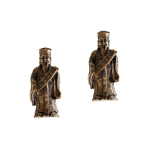 Statue de richesse en laiton antique figurine style chinois artisanat haut de gamme
