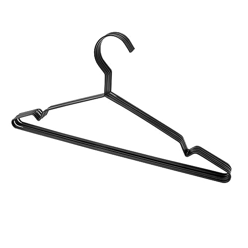 HOMOCONO 5pcs Clothes Rack Thickened Hangers Wire Cloth Hanger Coat Hangers Notched Hangers Clothes Hanging Racks Clothes Suit Hangers Trouser Hanger Home Hangers Metal Hangers Black