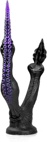 Fantasy-Dildo mit zwei Köpfen – Saugnapf-Monster-Dildo, Silikonpenis für Männer und Frauen, Unisex-Sexspielzeug mit Knotendesign und Stachelkopf zur Prostata-Stimulation (D304-M)
