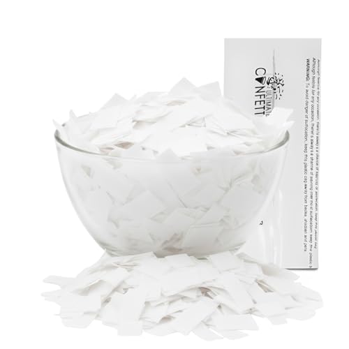 Image of Ultimate Confetti, White Biodegradable Confetti - Rectangular Fluttering Tissue Paper Confetii for Cannon and Launcher use - Best for Mother's Day, Wedding, Parties and Live Events - 1 lb, 16 oz