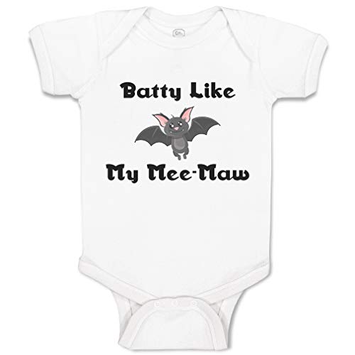 Image of Cute Rascals Baby Bodysuit Pipistrelle Batty like My Mee-Maw Flying at Night Boy & Girl Baby Clothes Funny Cotton A White Design Only Newborn