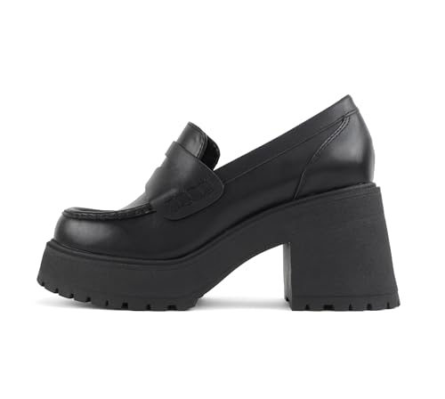 Image of Soda inchAMP inch ~ Women Round Toe Slip-On Lug Sole High Heel Penny Loafer Shoe