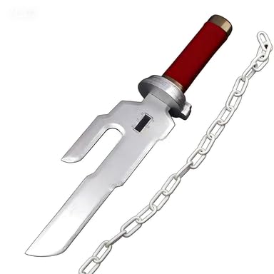 【Manhecos】天逆鉾（赤柄）白鎖（竹木材質）コスプレ武器小道具、アニメグッズ、巡回展覧会、学園祭、文化祭、撮影、ハロウィンイベント、クリスマス、テーマパーティー、アニメ展（約45cm）の商品画像（Amazon）