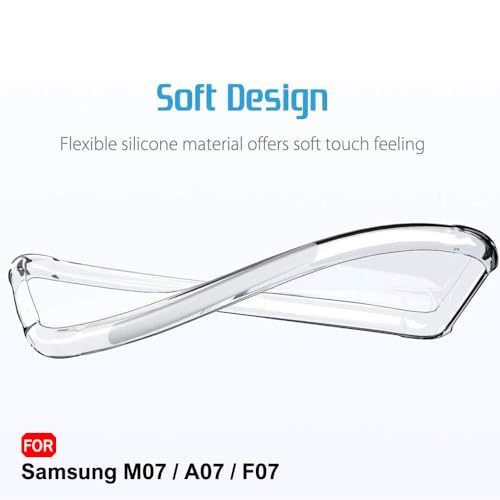 Image of TheGiftKart Transparent Crystal Clear Back Cover Case for Samsung Galaxy M07 / F07 | Shockproof Soft TPU Case | Cushioned Edges for Ultimate Protection Back Cover Case (TPU, Transparent)