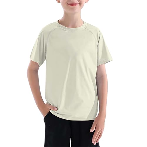 Kids Crewneck Tees Plain Cotton Solid T-Shirts Boys Girls Short Sleeve Toddler Comfort Soft T-Shirt Undershirt Tops