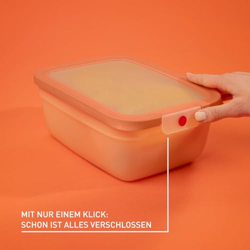 EMSA oneClick, Vorratsdose, One-Click-System, Lebensmittel 2x länger frisch, 100% auslaufsicher, Made in Germany, Orange… – Ansicht 3