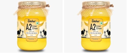 Image of Dabur A2 Cow Ghee - 500ml | Rich in Vitamin A | Made with Bilona method | Crafted using milk from A2 desi cows