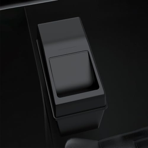 Cubo de basura para coche con tapa de plástico resistente negro 4