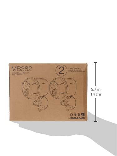 Miniatura 6 de Beams Minifoco LED inalámbrico a batería con sensor de movimiento MB380 400 lúmenes, paquete de 2, Blanco