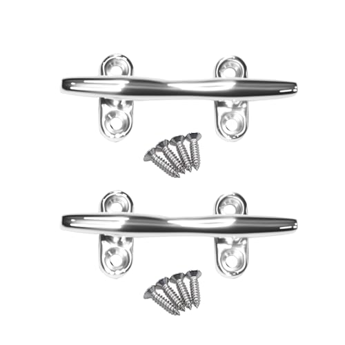 4 Inch 316 Stainless Steel Boat Cleats - Open Base Marine Dock Cleats with Screws, Ideal for Boat Docks, Decks, Kayaks & Marine Applications