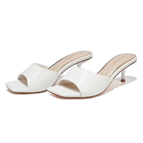 Women's Kitten Heels Sandals Low Heels Slip On Slides 2 Inch Heeled Square Open Toe Sandals for Women2