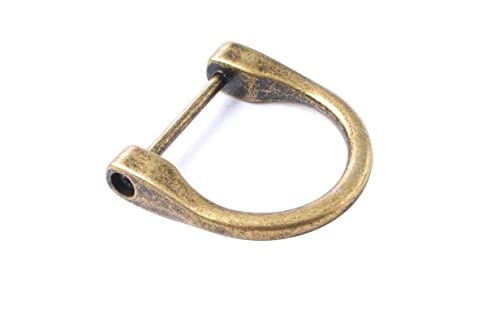 Bobeey 4pcs 3/4 inch D-Rings Horseshoe Shape D Ring,U Shape D Rings,Screw in Shackle Horseshoe Shape D Ring DIY Leather Craft Purse Keychain Accessories BBC6 (3/4'', Antique Bronze) …