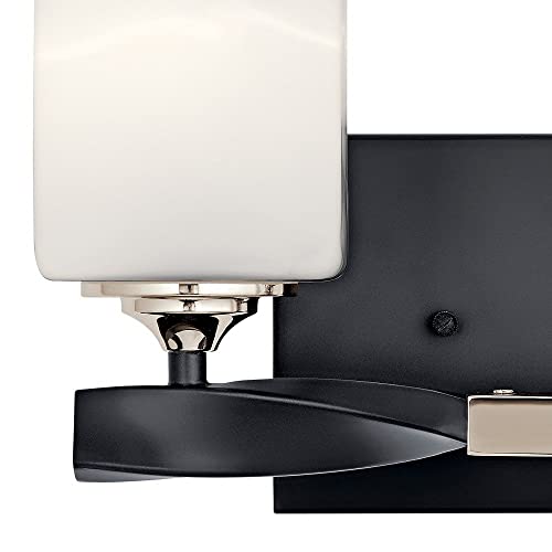 Image of KICHLER Marette 13.5 inch 2 Light Vanity Light with Satin Etched Cased Opal Glass in Brushed Nickel