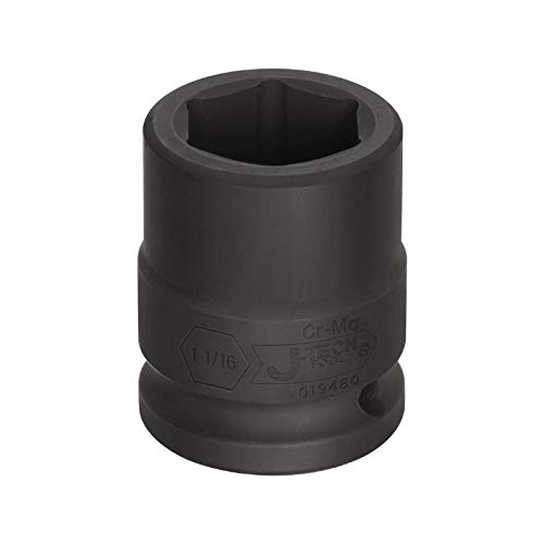 Image of Jetech 3 /4 Inch Drive 1-1 /16 Inch Standard Impact Socket, Made with Chrome Molybdenum Alloy Steel, Heat Treated, 6-Point Design, SAE