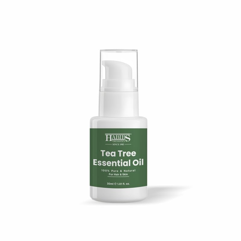Image of Habibs Pure Tea Tree Essential Oil for Acne, Skin & Hair 100% Undiluted, Therapeutic Grade 30ML