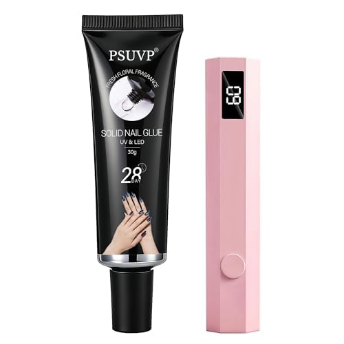 Super Strong Solid Gel Nail Glue 30gw/ Mini UV Lamp,for PressOnNails