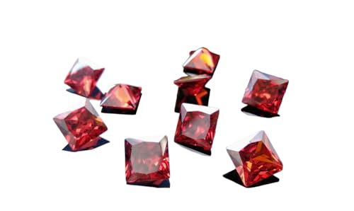Oxyde de zirconium carré rouge grenat AAA anti-rayures pour serti