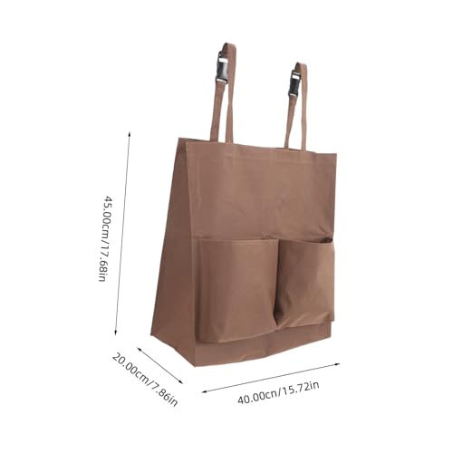 Image of Janitorial Cart Bag, 17.68x15.72x7.86in Replacement Cart Trash Collecting Amenity Bag for Housekeeping Commercial Janitorial Cleaning, Coffee
