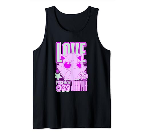 Pokémon Jigglypuff Love Neon Pink Cute Pocket Monster Tank Top