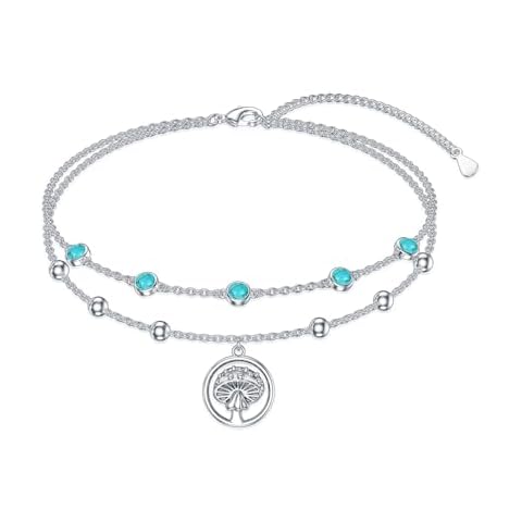 DOLIOX Turquoise and Silver Anklet Cover