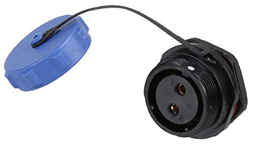 PRO ELEC 2-Pole Circular Threaded Panel Mount Connector Socket - IP68 Waterproof, 7-12mm Cable - PELR0191