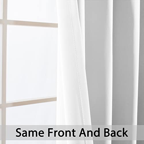 Yakamok Blackout Curtains Room Darkening Thermal Insulated Window Panels,Solid Grommet Top Drapes for Bedroom/Living Room(62Wx84L, Pure White, 2 Panels)