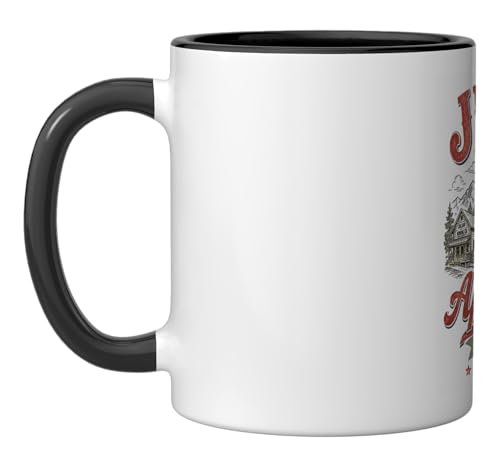 Julian California Apple Pie Capital Vintage Mascot Logo Ceramic Mug, Black/White