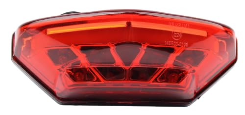 Feu arrière de frein pour moto à LED 12V universel avec éclairage plaque d'immatriculation