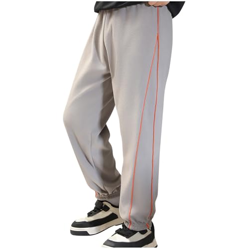 Xiaojmake Kids Athletic Wide Leg Sweatpants Side Striped Drawstring Waist Trouser Casual Low Rise Palazzo Pants with Pockets