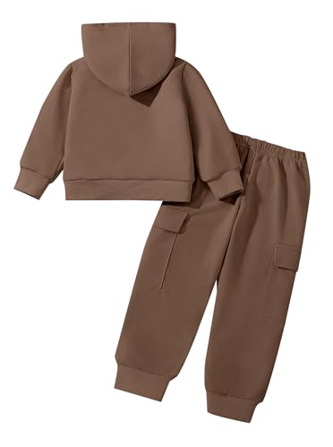 Hilinker Girl 2 Piece Outfits Long Sleeve Hoodie and Cargo Pants Set Sweatsuit Kids Toddler Clothes2