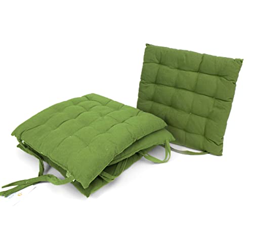thesecrethome.es - Set de 4 Cojines para Silla - Cojín Acolchado de 37 x 37 cm - Decoración Hogar - Ideal para Sillas de Cocina, Comedor, Jardín (Verde Oscuro) Cover