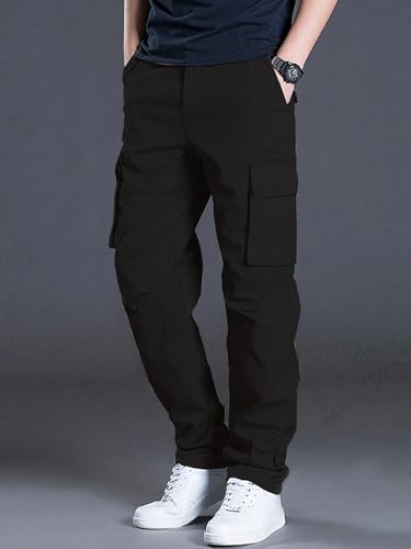 Image of Leriya Fashion Men's Cargo Pants | Multi Pocket Cotton Cargo Joggers for Men | Loose Fit Stylish Pant with Pockets | Casual Baggy Trousers & Streetwear Lower