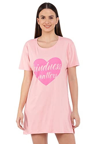 Image of 9shines Label Cotton Plus Size Long T-Shirt Tunic | Hip Covering Regular Top Nightwear| Sleepshirt Lounge wear for Women with Pocket (M-7XL)