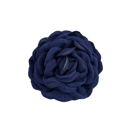 Image of Dainty Fabric Peony Flower Brooches Pin Delicate Camellia Flower Brooch Classic for Women Wedding Party Dance Banquet Elegant Lapel Pins Dress Suit Ceremony Clothes Accessories Jewelry Gifts 100mm