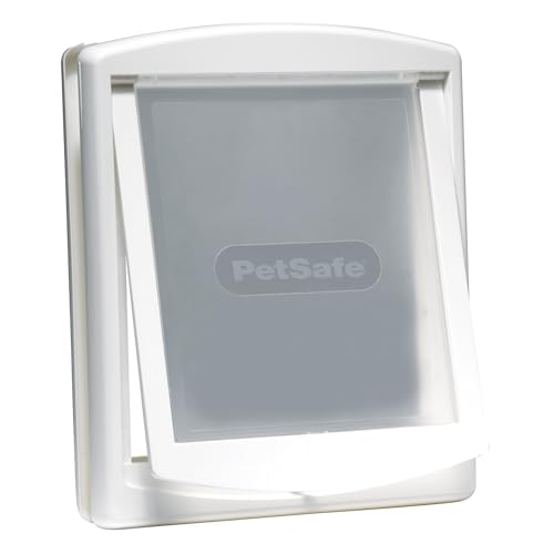 PetSafe - Original Porte pour Animaux de Compagnie de 2 Options de Fermeture - Installation Rapide, Adaptation Facile, Chatière pour Tous Les Animaux - Blanc, Grand