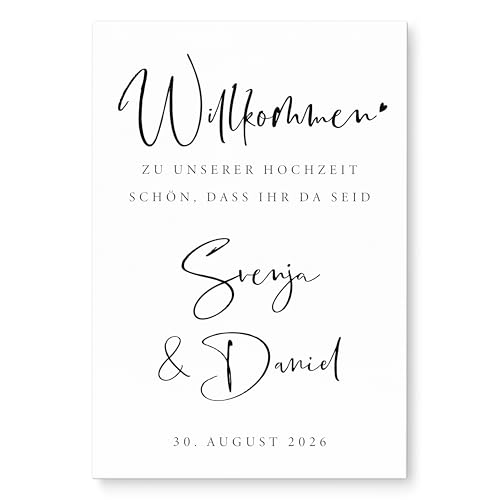 Willkommensschild Hochzeit Hochzeitsschild personalisierte Leinwand...
