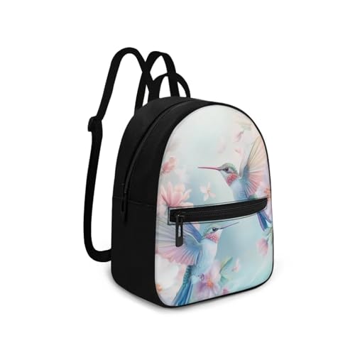 HUGS IDEA Hummingbird Backpack for Women Small Polyester Backpack for Lady Mini Backpacks for Women Travel Daypack Tote Bag for Teen Girls Rucksack for Work Outdoor Sports2