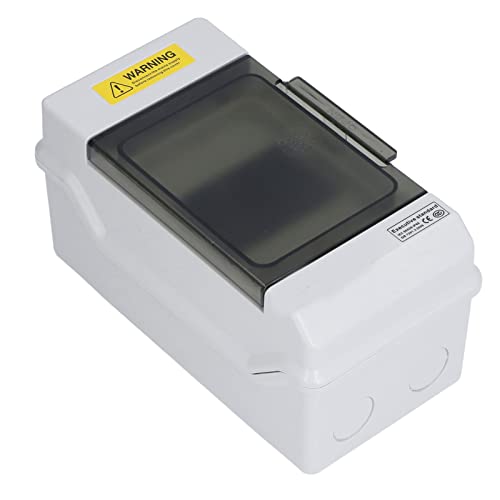 Distribution Protection Box, 8.07 x 4.13 x 3.94in IP66 Waterproof Transparent Cover Electrical Circuit Breaker Power Switch Controller 4 DIN Rail Outdoor Junction Box for Communication(4 Way)