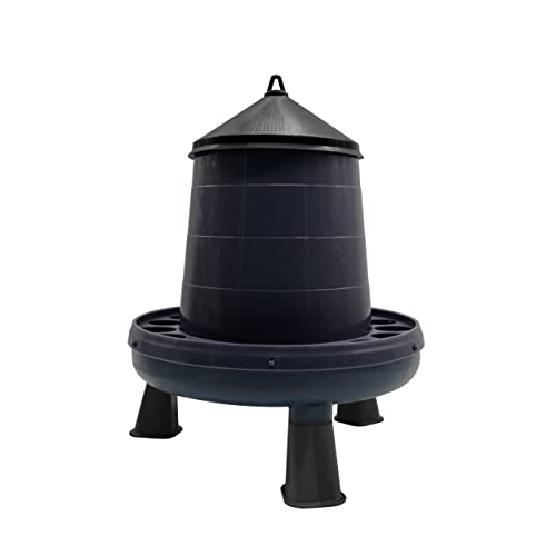 Tolva Gallinas con Patas Reciclado (8 Kg)   Comedero Fabricado en plástico Reciclado   Comedero para Pavos, gallinas, faisanes (Capacidad 8 kg)   Tolva para gallinero ecológico