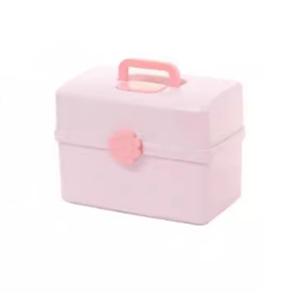 1 caja de almacenamiento de accesorios para el cabello de los niños rosa con banda de goma (extra)
