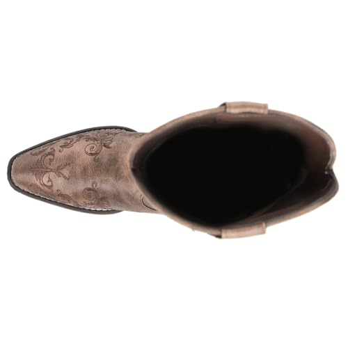 ROPER Womens Riley Embroidered Snip Toe Casual Boots Mid Calf Low Heel 1-2" - Red4