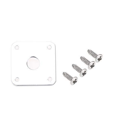Musiclily Pro Metal Flat Bottom Square Jack Plate for Epiphone USA Les Paul Style Guitar Chrome - Image 3