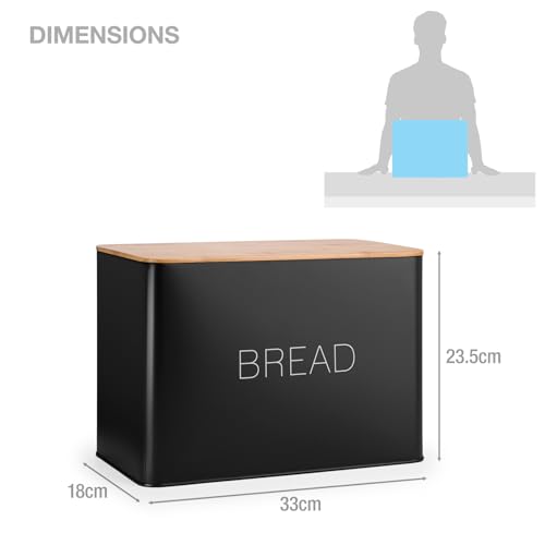 EHC Bread Bin, Bread Bins for Kitchen, Bread Tin, Large Bread Bin food Storage, Black - Cosy Home Interiors EHC Bread Bin, Bread Bins for Kitchen, Bread Tin, Large Bread Bin food Storage, Black - Image 7